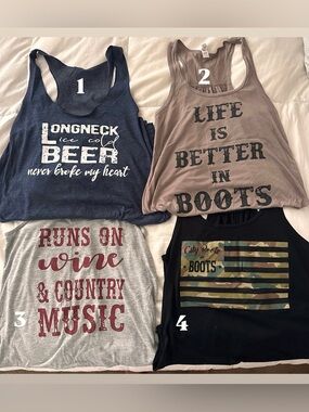 Set of 4 Fun Sumer Tanks!